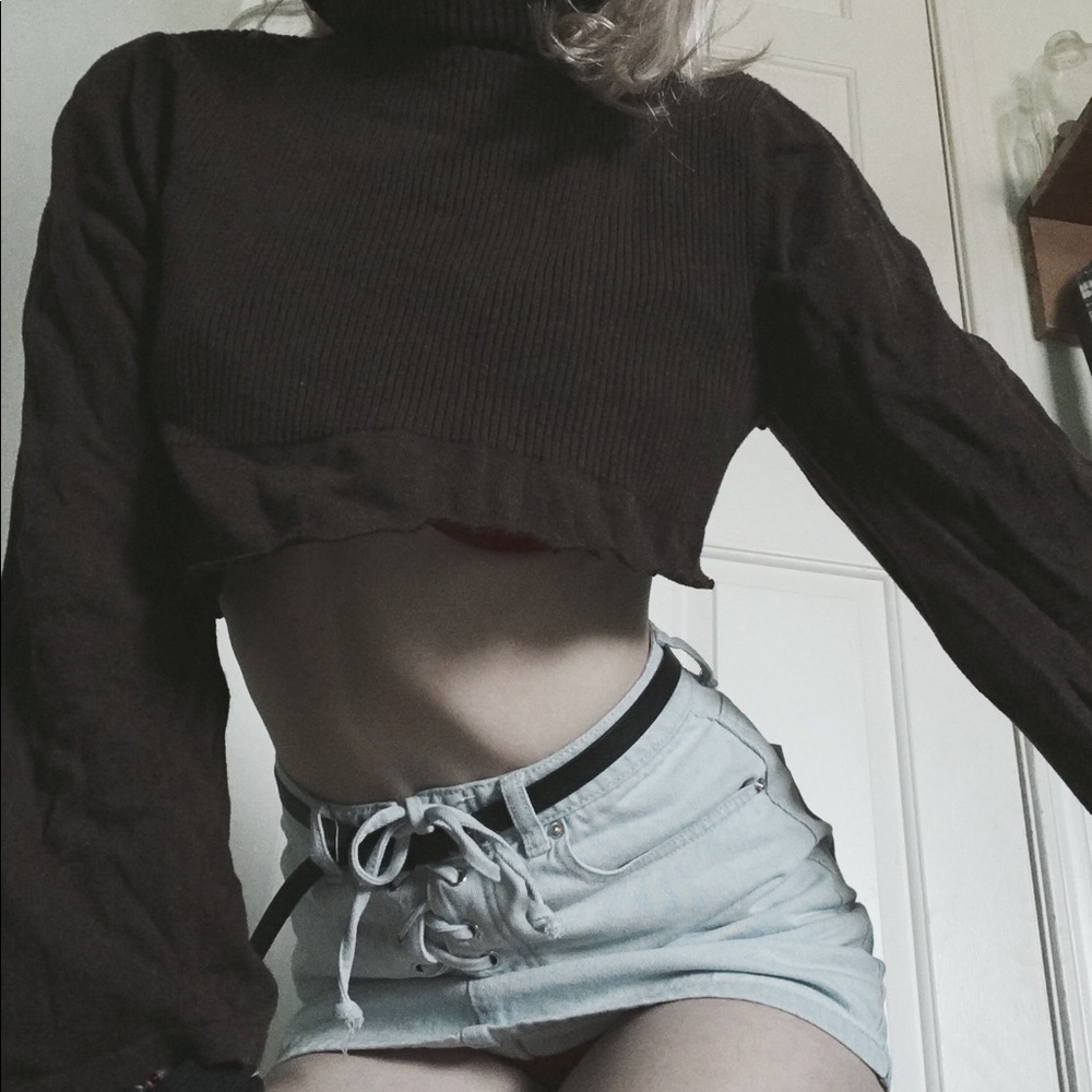 Brown cropped sweater